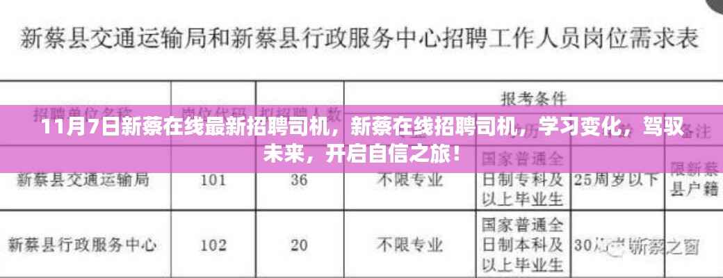新蔡在线招聘司机启航未来,自信驾驭变化之旅!