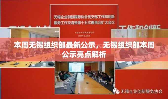 无锡组织部本周公示亮点解析及最新公示发布
